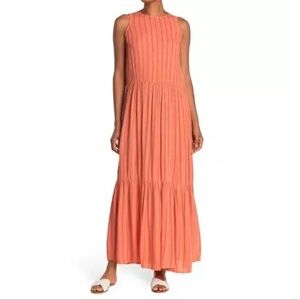 NSR Tiered Sleeveless Maxi Dress in Melon Women's Medium